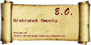 Bratranek Ompoly névjegykártya